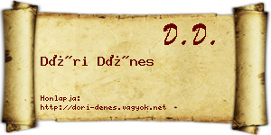 Dóri Dénes névjegykártya
