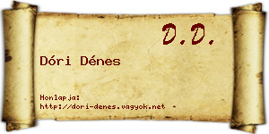 Dóri Dénes névjegykártya